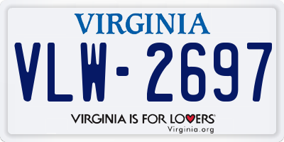 VA license plate VLW2697