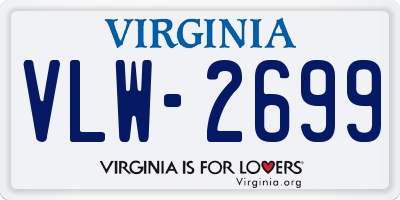 VA license plate VLW2699