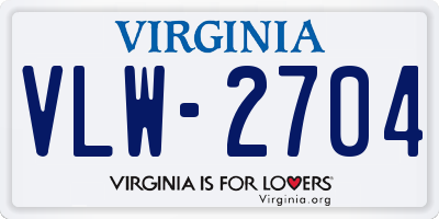 VA license plate VLW2704