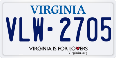 VA license plate VLW2705