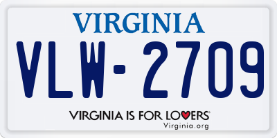 VA license plate VLW2709