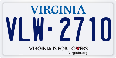 VA license plate VLW2710