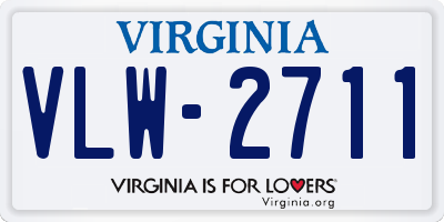 VA license plate VLW2711