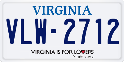 VA license plate VLW2712