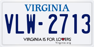 VA license plate VLW2713