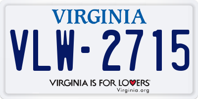 VA license plate VLW2715