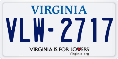 VA license plate VLW2717