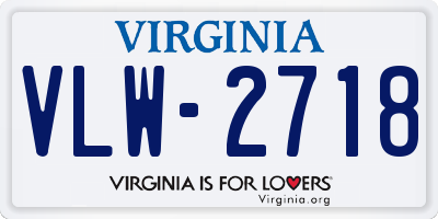 VA license plate VLW2718