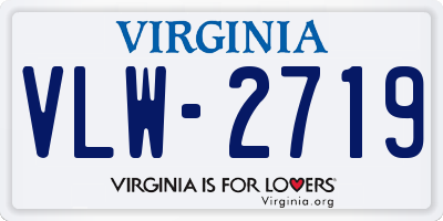 VA license plate VLW2719