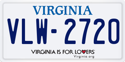 VA license plate VLW2720