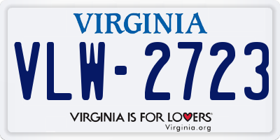 VA license plate VLW2723