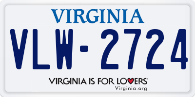 VA license plate VLW2724