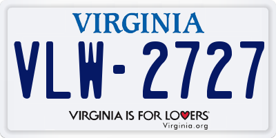 VA license plate VLW2727