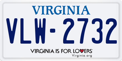 VA license plate VLW2732