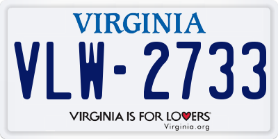 VA license plate VLW2733