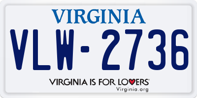 VA license plate VLW2736