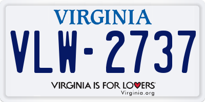 VA license plate VLW2737