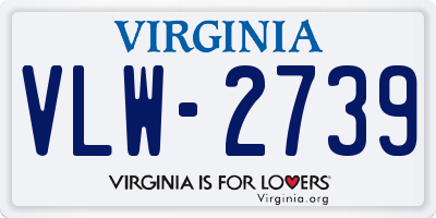 VA license plate VLW2739