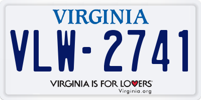 VA license plate VLW2741