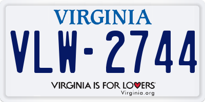 VA license plate VLW2744