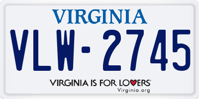 VA license plate VLW2745