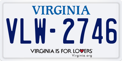 VA license plate VLW2746