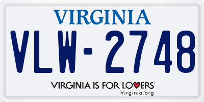 VA license plate VLW2748