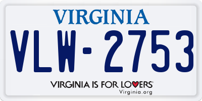 VA license plate VLW2753