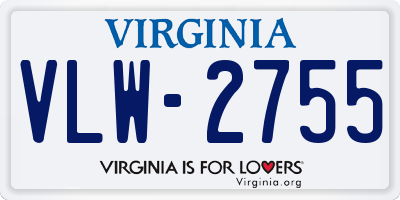 VA license plate VLW2755