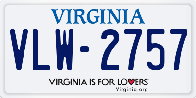 VA license plate VLW2757