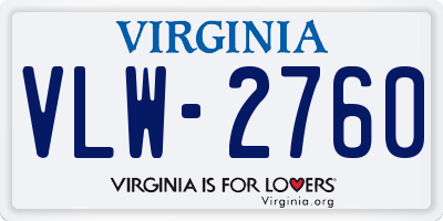 VA license plate VLW2760