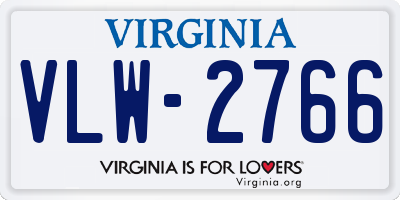 VA license plate VLW2766