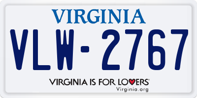 VA license plate VLW2767