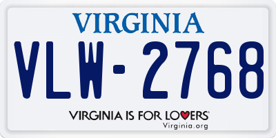 VA license plate VLW2768