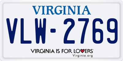 VA license plate VLW2769