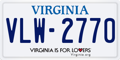 VA license plate VLW2770