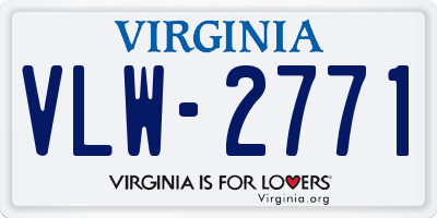 VA license plate VLW2771