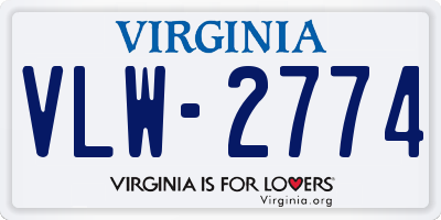 VA license plate VLW2774