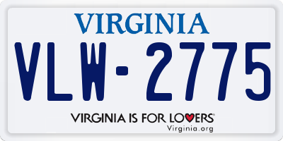 VA license plate VLW2775