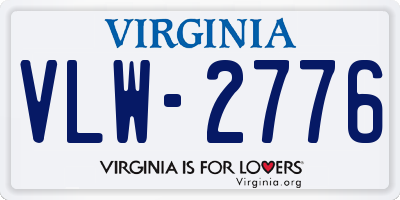 VA license plate VLW2776