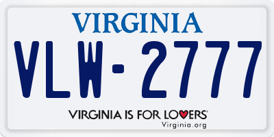 VA license plate VLW2777