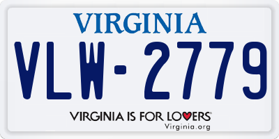 VA license plate VLW2779