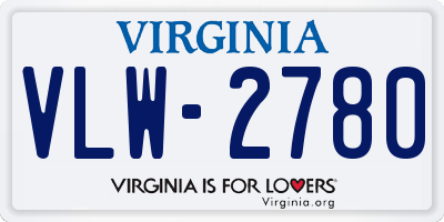 VA license plate VLW2780