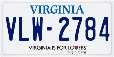 VA license plate VLW2784