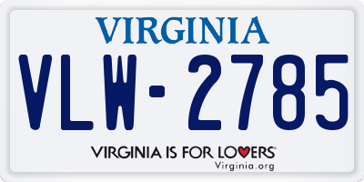 VA license plate VLW2785