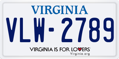 VA license plate VLW2789