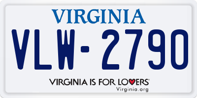 VA license plate VLW2790