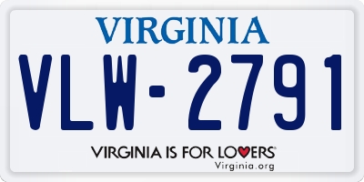 VA license plate VLW2791