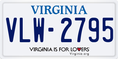 VA license plate VLW2795