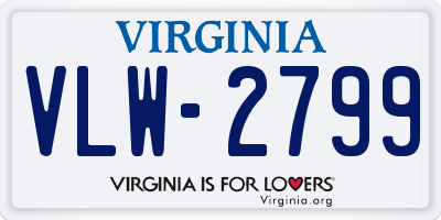 VA license plate VLW2799